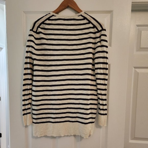 Madewell Navy and Cream Striped Open Front Cardigan Size XXS - Picture 4 of 6